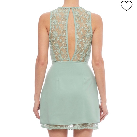 Lace Sheer Low Cut Open Back Formal Dress - Picture 5 of 5